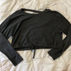 Aeropostale dark grey open back sweater